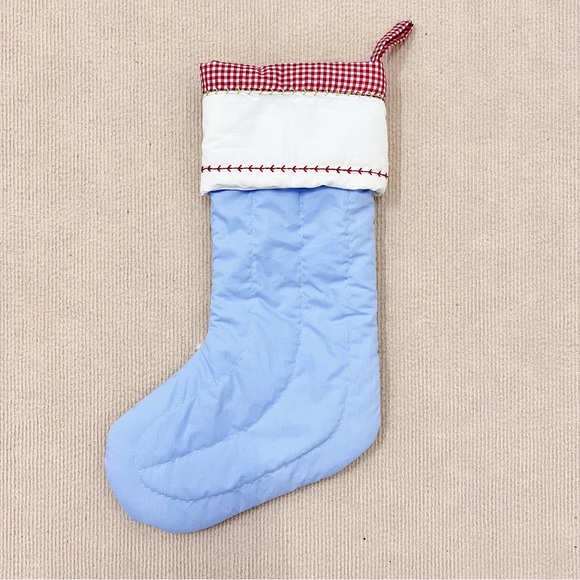 Pottery Barn Kids Dog With Antlers Blue Quilted Christmas Stocking,No Monogram - Picture 2 of 3